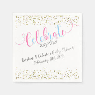 Pink Blue Baby Combined Joint Friends Celebration Napkin