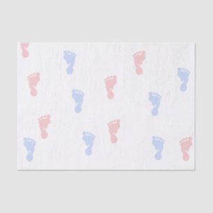 Pink & Blue Baby Footprints 10lb Tissue Paper