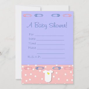 Pink & Blue Baby Shower Invitation