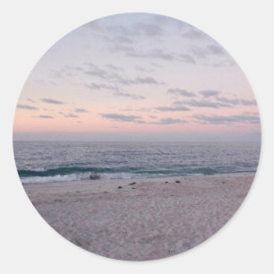 'Pink & Blue Beach at Dawn' Stickers
