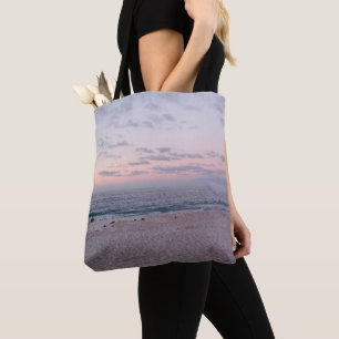 'Pink & Blue Beach at Dawn' Tote Bag
