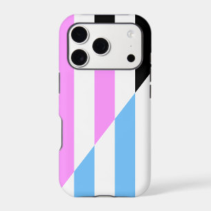 Pink, Blue, Black and White Stripes