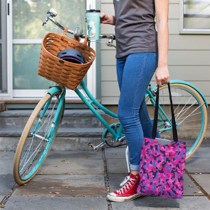 Pink Blue Black Camouflage Camo Pattern Tote Bag