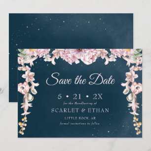 Pink & Blue Boho Starry Night Sky Handfasting Save The Date