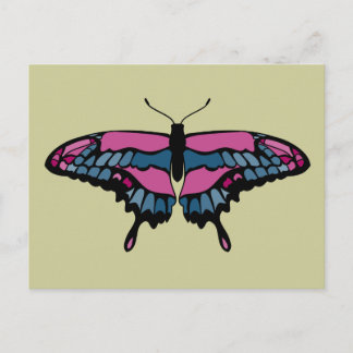 Pink & Blue Butterfly Postcard