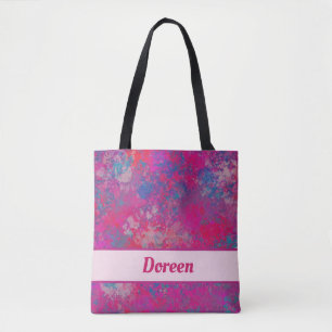 Pink & Blue Cascading Color Drops Tote Bag