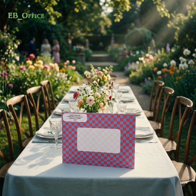 Pink & Blue Chequered  Return Address  Envelope (Love the envelope, but looking for a different hue? Visit EB_Office to explore our full collection.)