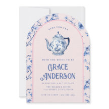 Pink & Blue Chinoiserie Tea Pot Tea  