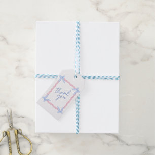 Pink Blue Coquette Ribbon Gift Tags