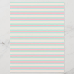 Pink Blue & Cream Striped Pattern Scrapbook Paper