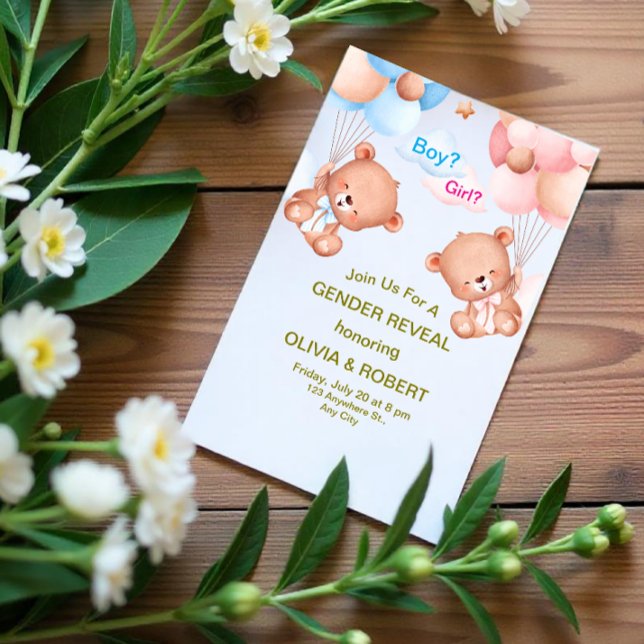 Pink Blue Cute Watercolor Gender Reveal Invitation (Creator Uploaded)