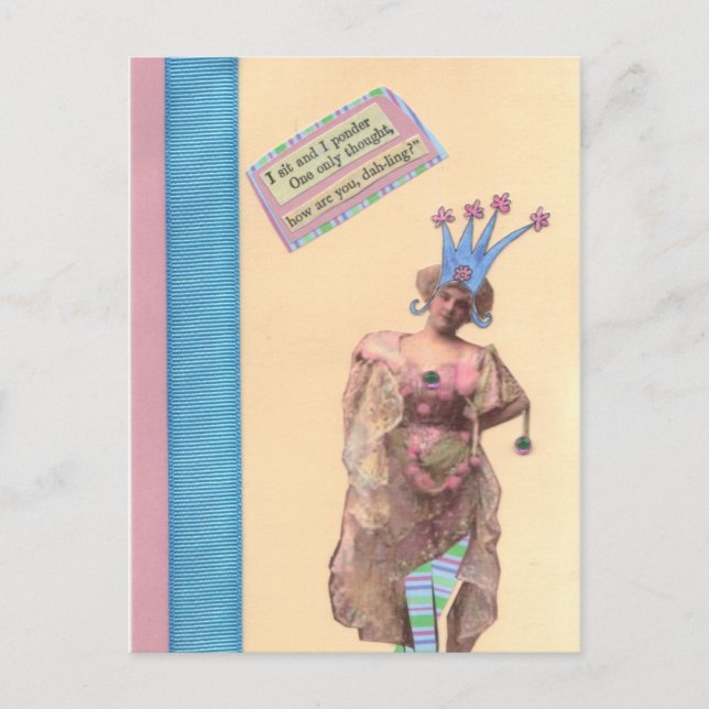 Pink & Blue Dah-ling Postcard (Front)