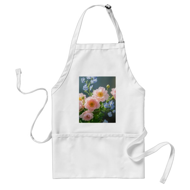 Pink Blue delicate flowers  Standard Apron (Front)