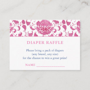 Pink Blue Diaper Raffle Chinoiserie Baby Shower Enclosure Card