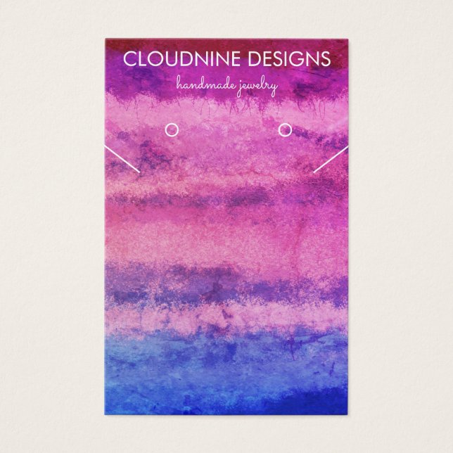 Pink Blue Earring Necklace Jewellery Display Card (Front)