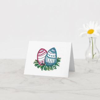 Pink & Blue Easter Eggs card