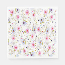Pink, Blue Floral Pattern    