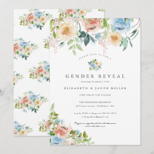 Pink & Blue Florals Gender Reveal Baby Shower