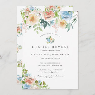 Pink & Blue Florals   Gender Reveal Baby Shower