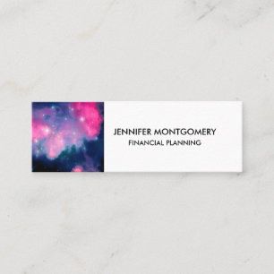Pink & Blue Galaxy Nebula & Stars Abstract Mini Business Card