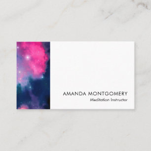 Pink & Blue Galaxy & Stars Abstract Business Card