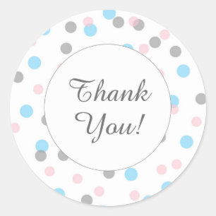 Pink blue gender reveal baby shower favour sticker