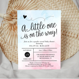 Pink & Blue Gender Reveal Baby Shower Invitation