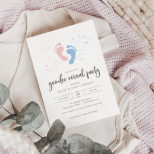 Pink & Blue Gender Reveal Invitation