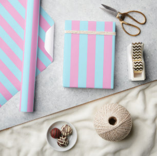 Pink Blue Gender Reveal Party Gift Wrapping Paper