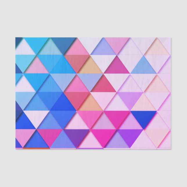 Pink & Blue Geometric Triangle Tissue Paper (Front)