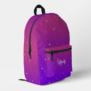 pink blue Glitter Ombre Gradient Sparkle Printed Backpack