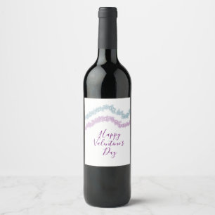 pink blue glitter sparkle happy Valentine's day n Wine Label