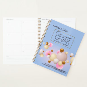 Pink Blue Gold Balloons Planner