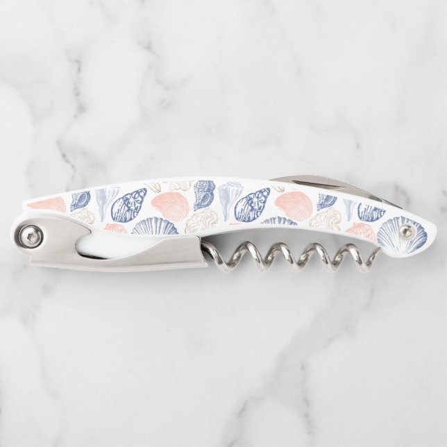 Pink Blue Gold Shells  Corkscrew (Front)