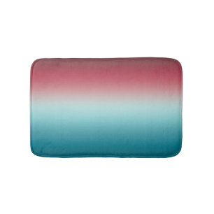 Pink & Blue Gradient Dusty Rose Aqua & Teal Ombre Bath Mat