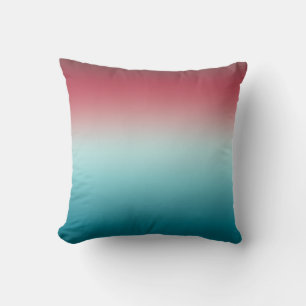 Pink & Blue Gradient Dusty Rose Aqua & Teal Ombre Cushion