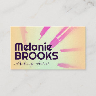 Pink blue gradient vintage business card