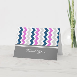 Pink Blue Gray Baby Shower Hostess Thank You Card