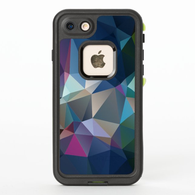 Pink Blue Green Abstract Pyramid Pattern LifeProof iPhone Case (Back)
