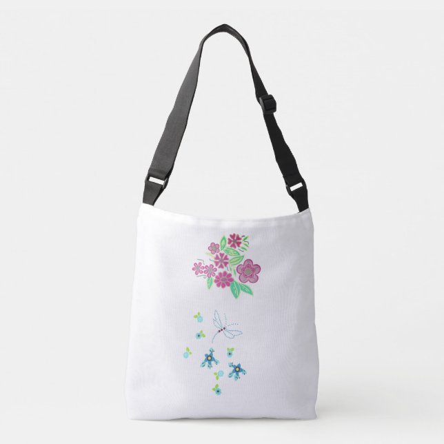  Pink, Blue & Green Design Tote (Front)