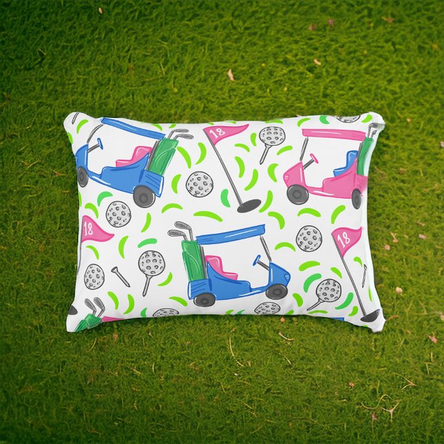 Pink Blue Green Golf Preppy Decorative Cushion (Creator Uploaded)