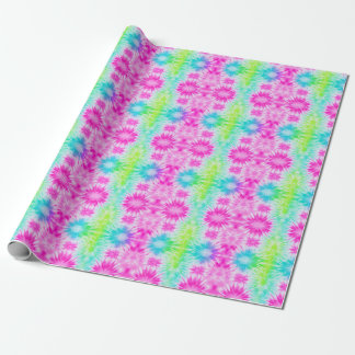 Pink Blue & Green Tie Dye Wrapping Paper