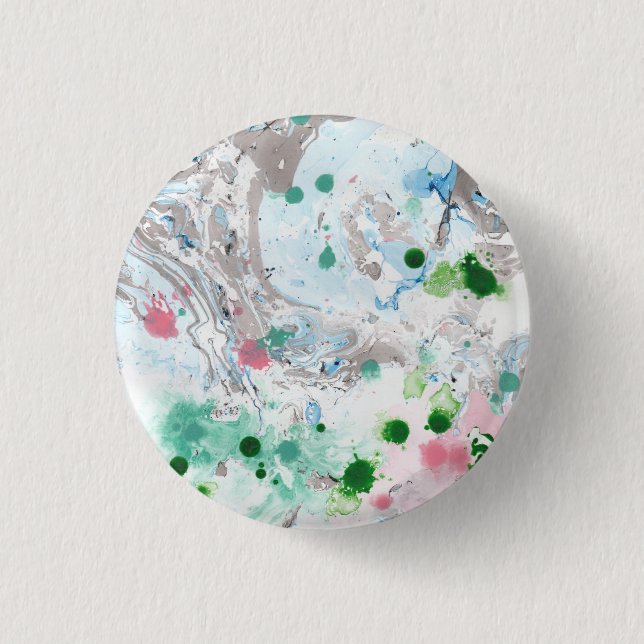 Pink Blue Green White Colours Template Modern 3 Cm Round Badge (Front)