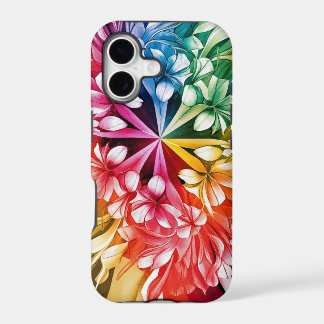 Pink Blue Green Yellow Orange Flower Art Pattern
