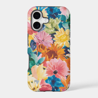 Pink Blue Green Yellow Orange Flower Art Pattern
