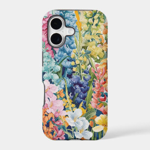 Pink Blue Green Yellow Orange Flower Art Pattern