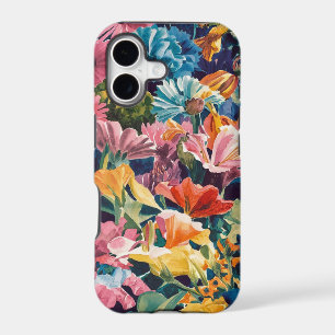 Pink Blue Green Yellow Orange Flower Art Pattern