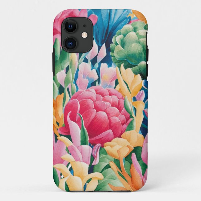 Pink Blue Green Yellow Orange Flower Art Pattern Case-Mate iPhone Case (Back)