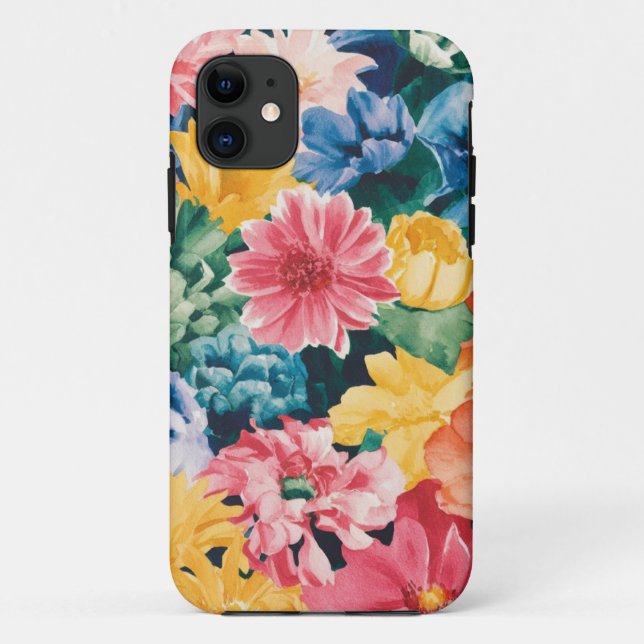 Pink Blue Green Yellow Orange Flower Art Pattern Case-Mate iPhone Case (Back)
