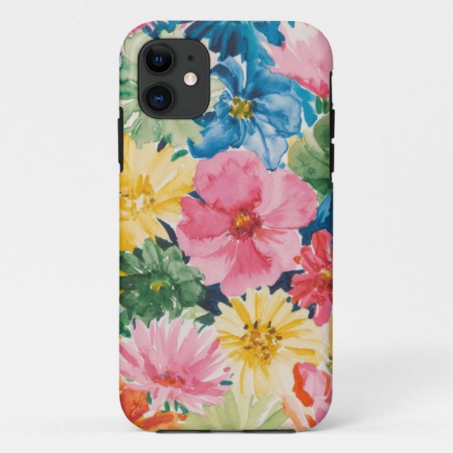 Pink Blue Green Yellow Orange Flower Art Pattern Case-Mate iPhone Case (Back)